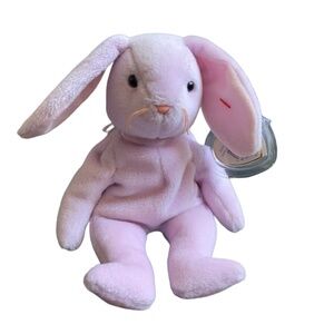 TY Beanie Baby 1996 Floppity Retired Mauve Bunny Rabbit Stuffed Toy Plush